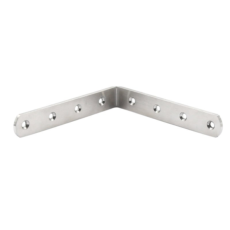 WEBI L Brackets Corner Bracket,90 Degree Stainless Steel Corner Brace- 8 Packs 4 mm Thick 6" X 6",Heavy Duty Shelf Brackets Right Angle Bracket for Shelf, Wood, Furniture, Brushed Nickel - Image 4